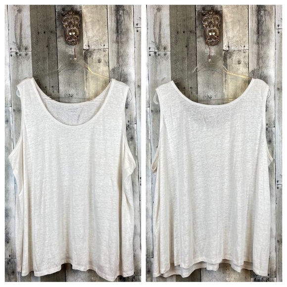 Eileen Fisher Organic Linen Jersey Tank in White Size 3X. - Picture 6 of 9